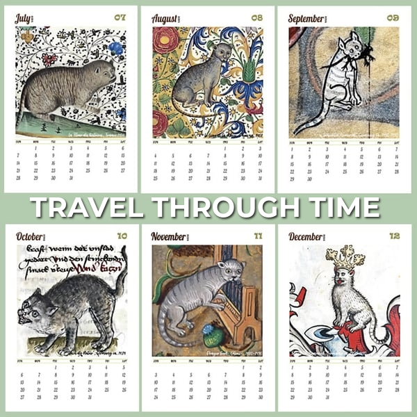 Medieval Cat Calendar 2025